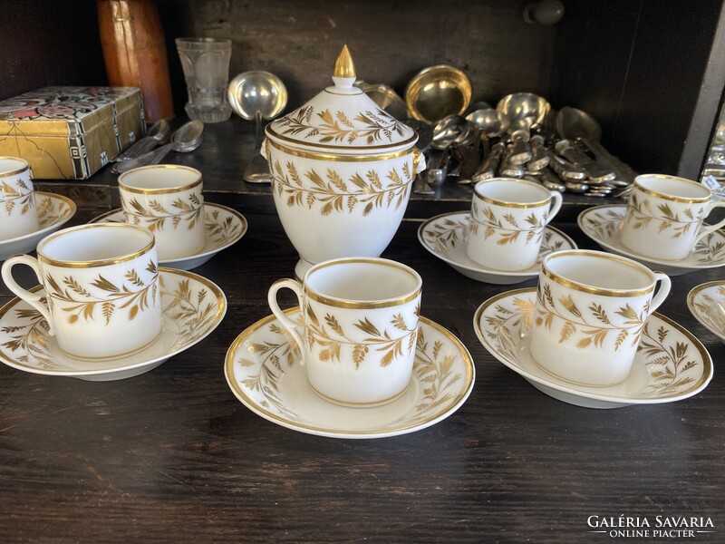 Empire Stílusú Porcelán Kávés Készlet 9 személyes