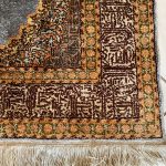 Kézi Csomózású Türkiz Selyem Szőnyeg 125x190 - 4