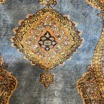Kézi Csomózású Türkiz Selyem Szőnyeg 125x190 - 5
