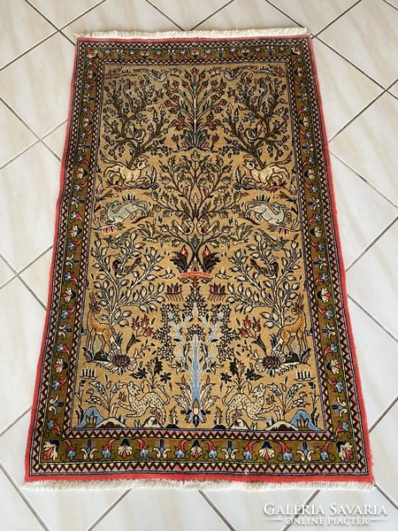 Kézi Csomózású Ghom Perzsa Szőnyeg Selyemmel – 135×80