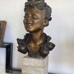 Vincenzo Cinque (Napoly 1852-Napoly 1929) Vízhordó fiú bronz szobor - 2