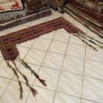 Antik Türkmén Tekke Ajtó vagy Ablak dísz fali szőnyeg 150x135 - 2