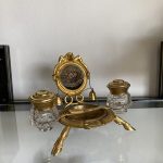 18.sz Klasszicista tüzaranyozott tintatartó - zsebóratartó - 3
