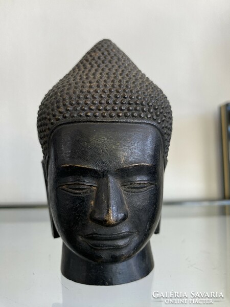 19. Századi Thai Bronz Buddha Fej