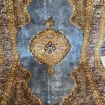 Kézi Csomózású Türkiz Selyem Szőnyeg 125x190 - 3