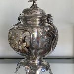 Antik 19. századi japán tömör ezüst, zománc Shibayama Koro, 1890 körül - 4