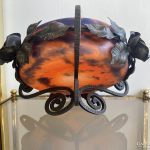 Art Deco Üveg - Kovácsoltvas Kínáló Degué 1920-30 - 5