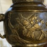 Antik Japán Meiji Bronz váza - 7