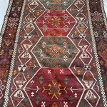 Antik Hatalmas Kézi Török Kelim Kilim Szőnyeg 160x440 - 6