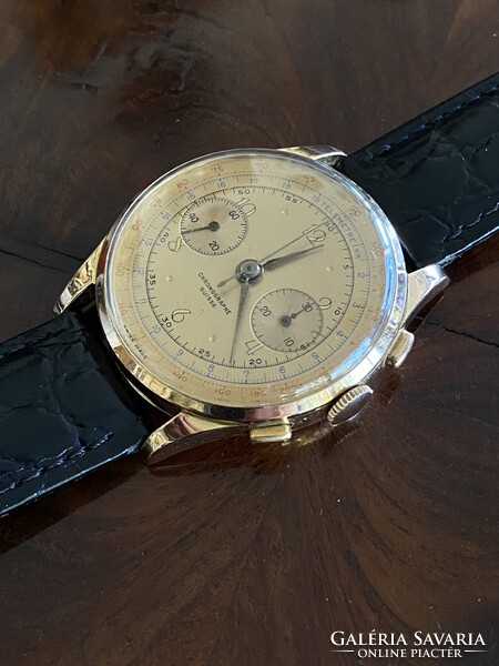 Chronographe Suisse Kronográf 18k Arany Férfi Karóra 1960
