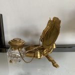 18.sz Klasszicista tüzaranyozott tintatartó - zsebóratartó - 5