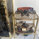 Art Deco Üveg - Kovácsoltvas Kínáló Degué 1920-30 - 7