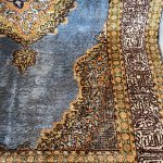 Kézi Csomózású Türkiz Selyem Szőnyeg 125x190 - 7