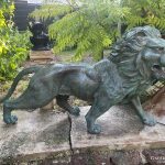 Nagyméretű Kerti Bronz Oroszlán Szobor - 7
