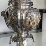 Antik 19. századi japán tömör ezüst, zománc Shibayama Koro, 1890 körül - 7