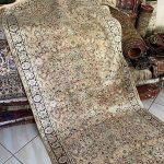 Kézi Csomózású Kashmir Selyem Futó Szőnyeg 350x95 - 2