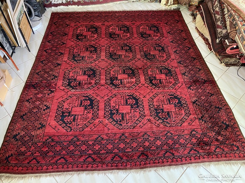Semi Antik Kézi Afgán Nomád Szőnyeg 215×250