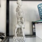 Herendi biskvitporcelán nőalak szarvassal – 32 cm - 4