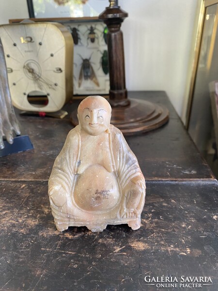 Vintage faragott szappankő Mosolygó Buddha szobor