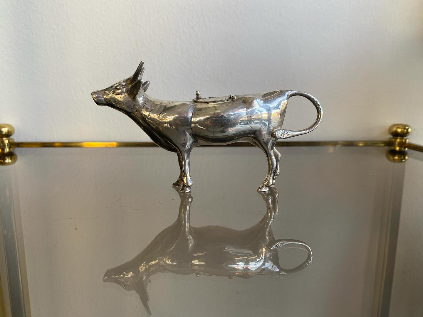 Antique Dutch Cow shaped Sterling Silver Cream Jug……
