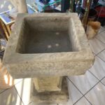 Old Carved Stone Baptismal font or Garden Bird Bath… - 6
