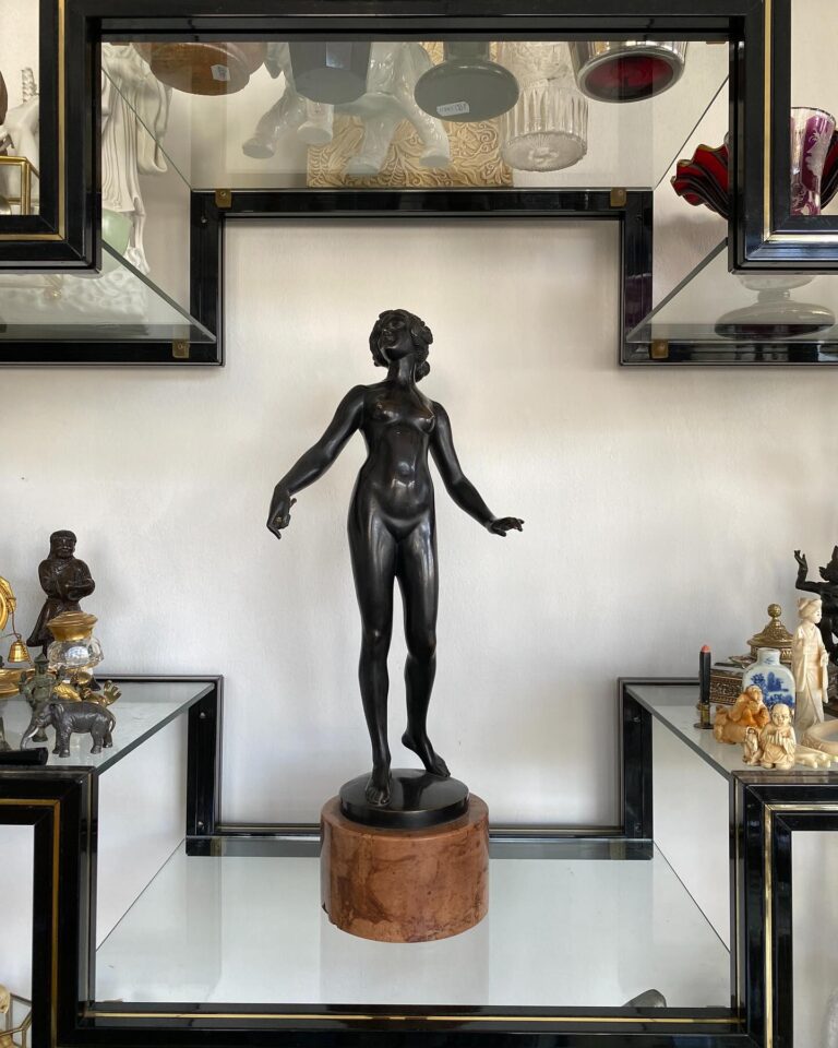 Professor Karl Tuch Sculpture, Bronze Nude Woman, signed Tuch …….
