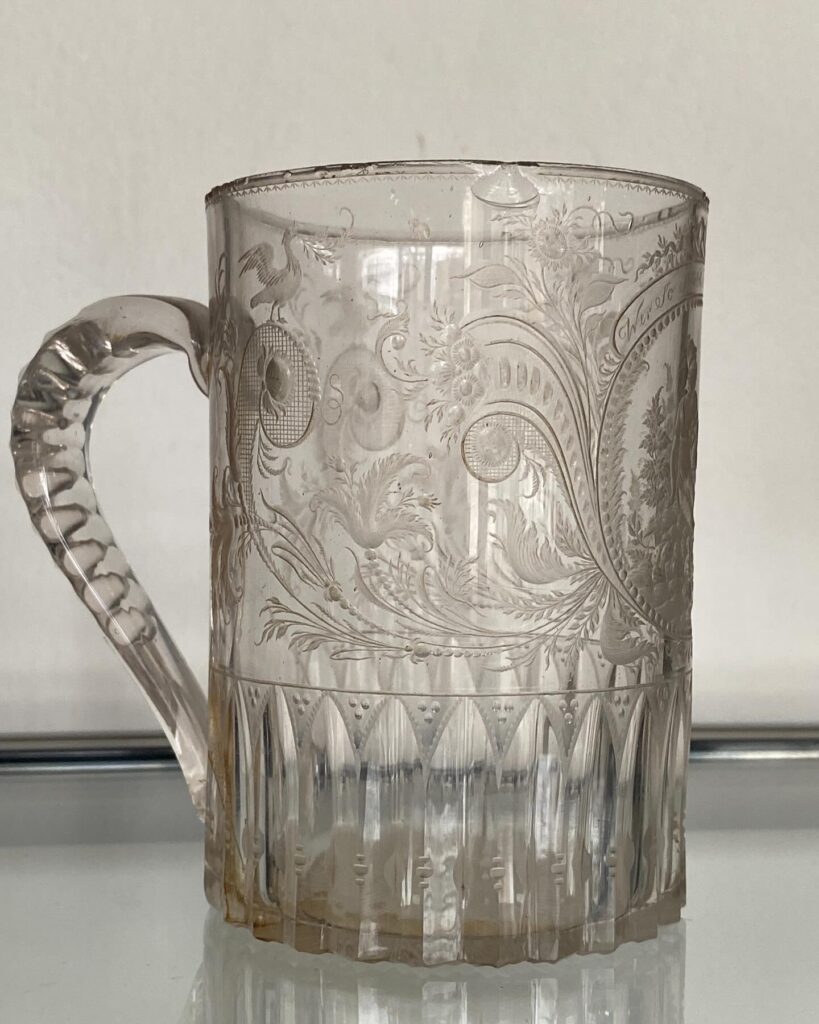 Fine Engraved 18.th Century Classicist Bohemian Glass Tankard……Not for Sale - 1