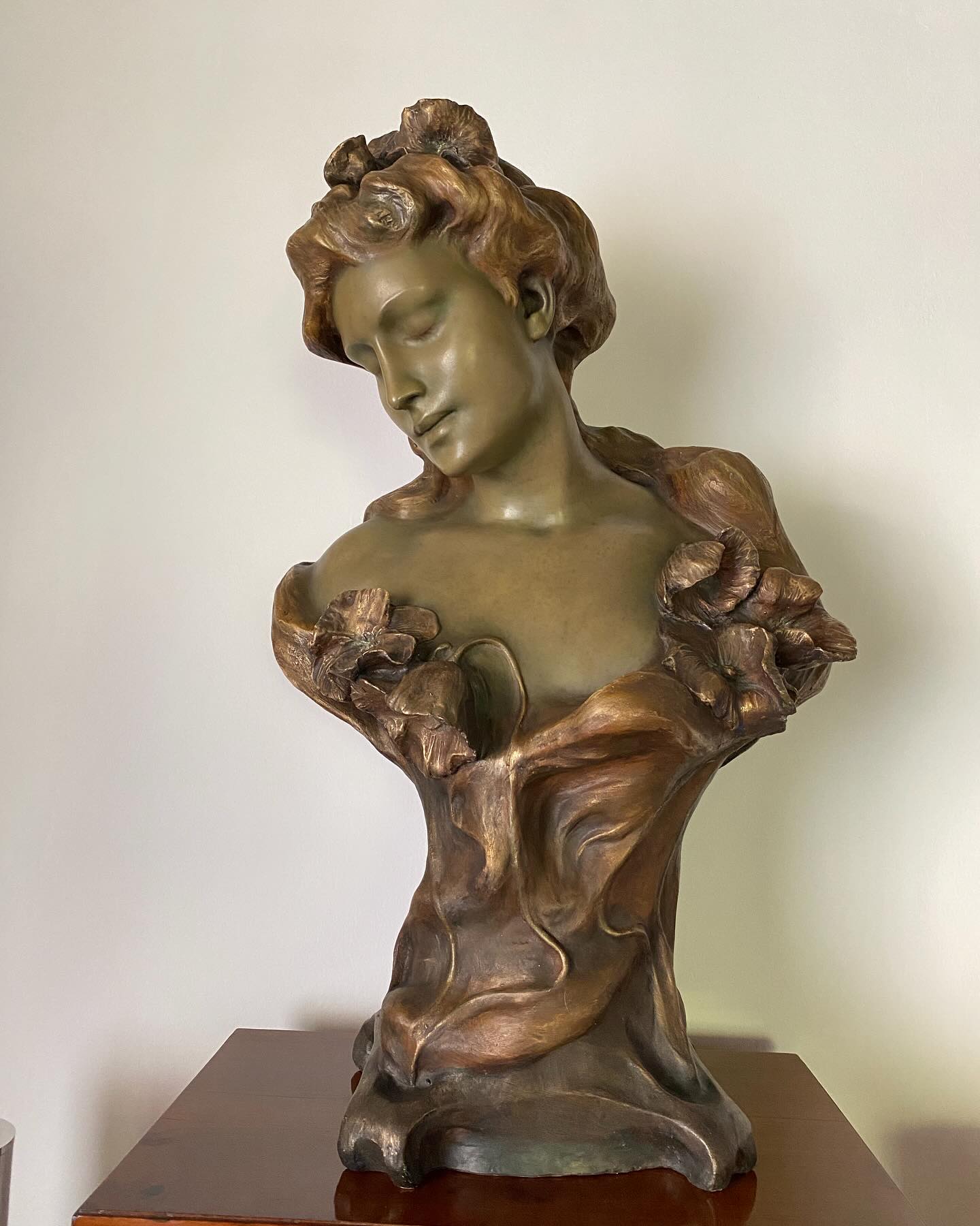 Large Art Nouveau Friedrich Goldscheider Polychrome Terracotta Bust around 1900…….SOLD