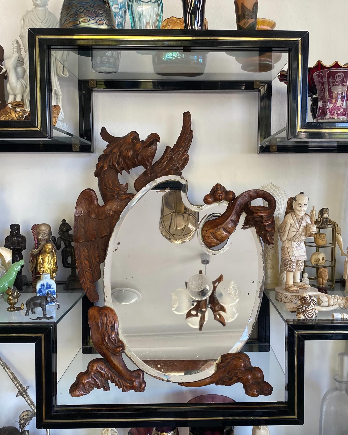 Victorian Mirror with Carved Dragon 19.th Century…….
