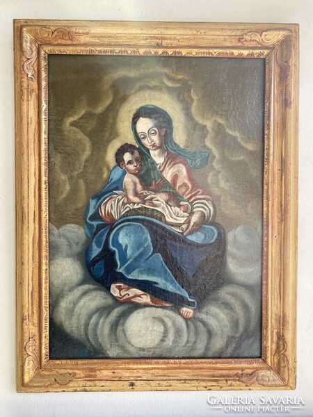 17.-18.századi Barokk Madonna kisdeddel